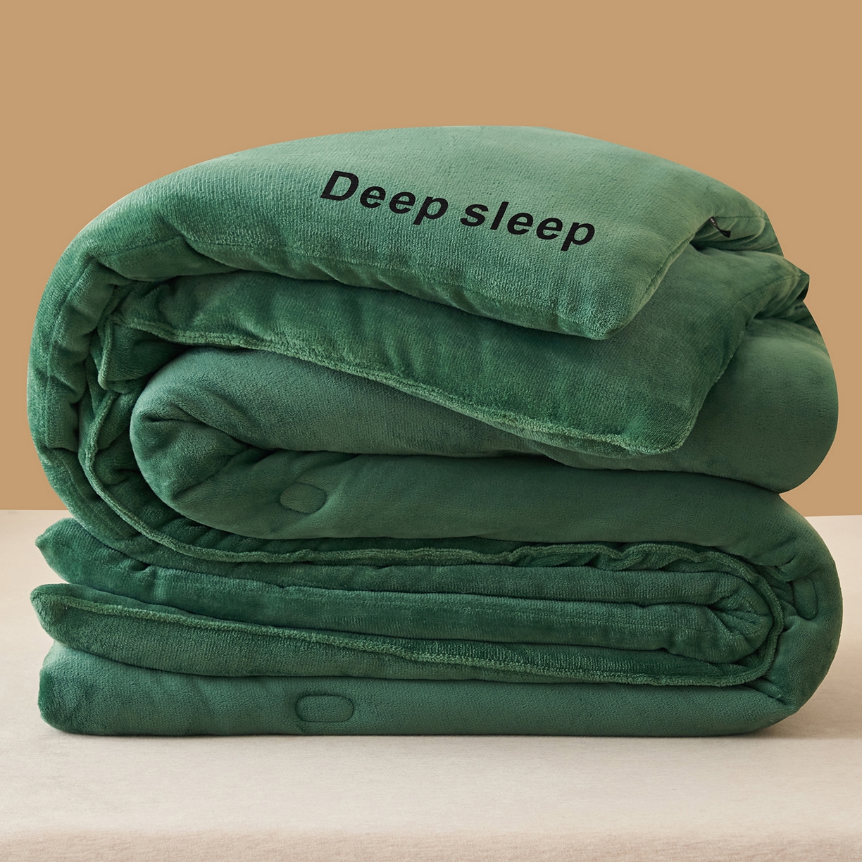 91家纺网 家纺一手货源 找家纺 闲鱼家纺 2025新款某朵同款深睡眠牛奶绒冬被被子被芯 墨绿