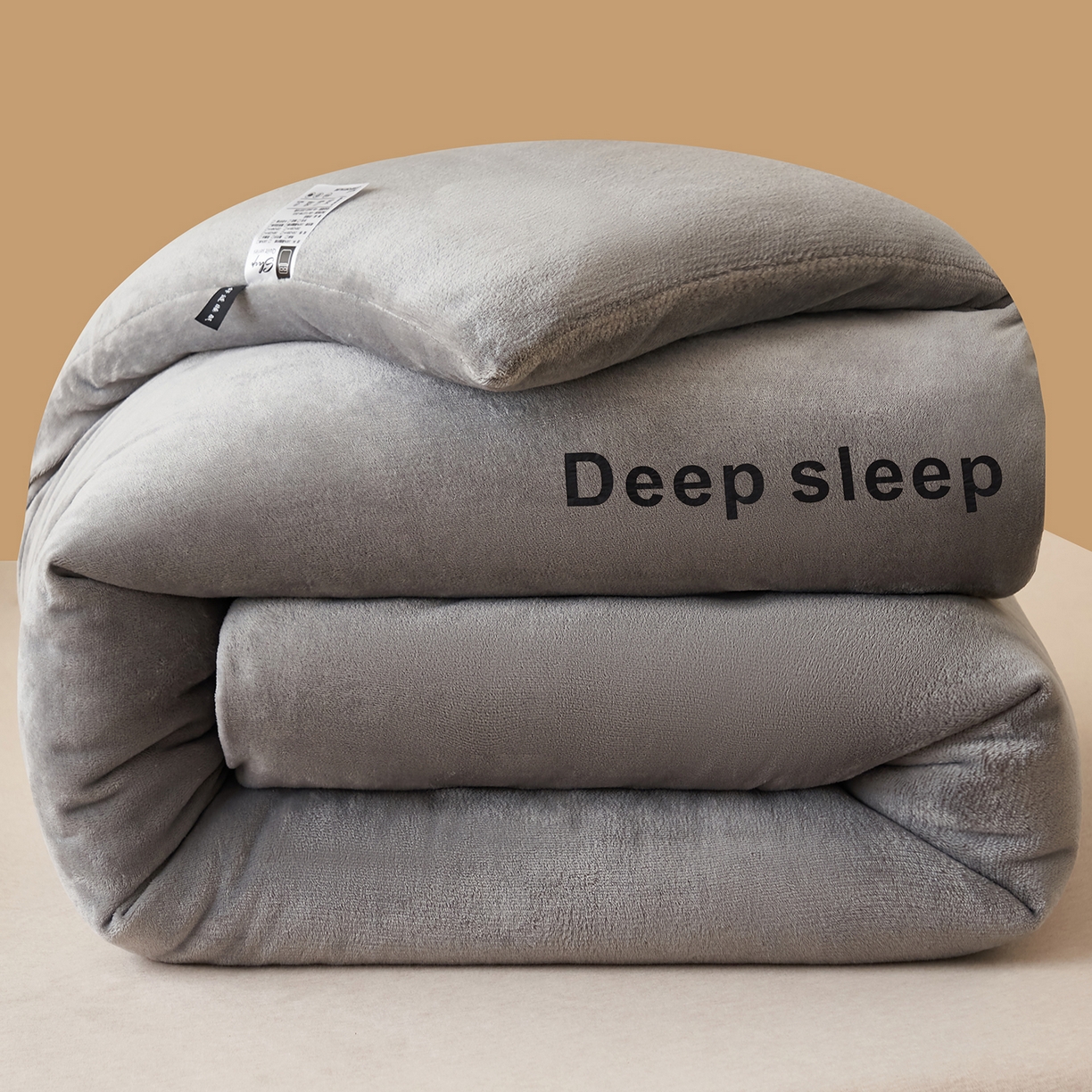 91家纺网 家纺一手货源 找家纺 闲鱼家纺 2025新款某朵同款深睡眠牛奶绒冬被被子被芯 浅灰