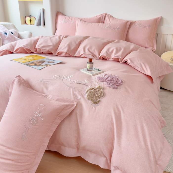 91家纺网 家纺一手货源 找家纺 （总）江南春家纺 [雅—轻绒]2025全棉高支高密立体刺绣生态磨毛加绒四件套