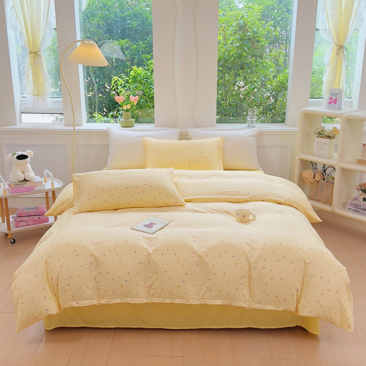 91家纺网 家纺一手货源 找家纺 （总）集布 2025新款活性印染全棉双层纱四件套