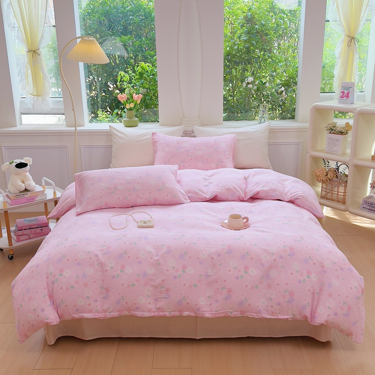 91家纺网 家纺一手货源 找家纺 （总）集布 2025新款活性印染全棉双层纱四件套