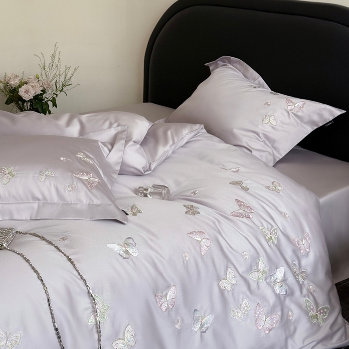 鹿班家居2025年秋冬款100S长绒棉精密刺绣系列——温柔浅梦（标准会员-20元） 紫色