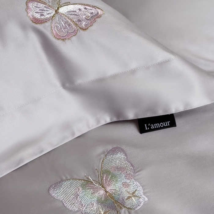 91家纺网 家纺一手货源 找家纺 鹿班家居2025年秋冬款100S长绒棉精密刺绣系列——温柔浅梦（标准会员-20元） 紫色