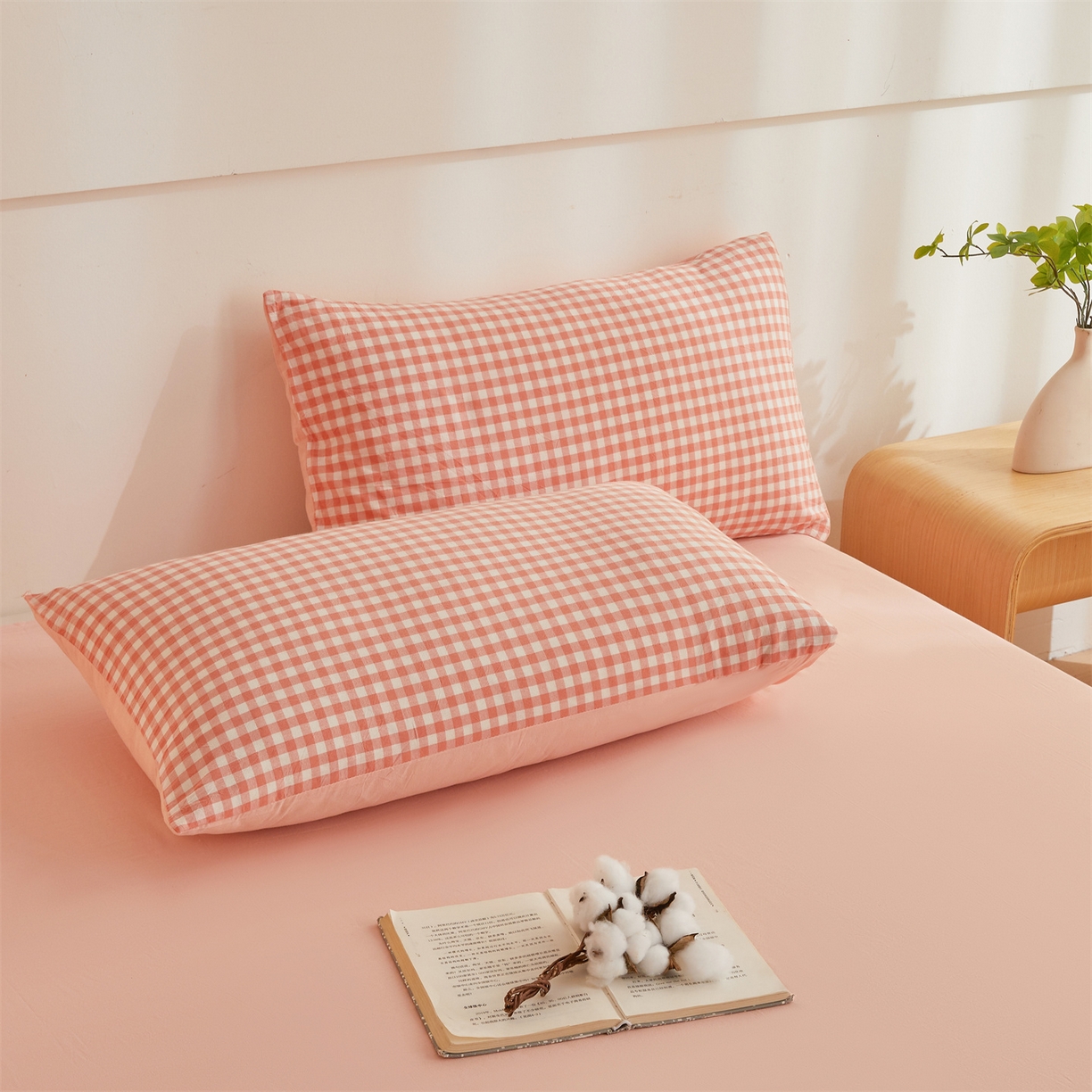 91家纺网 家纺一手货源 找家纺 晓时候 2025新款A类水洗棉可拆洗新疆棉花被冬被春秋被夏被四季被子被芯 粉小格