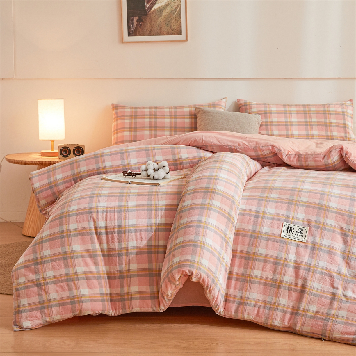 91家纺网 家纺一手货源 找家纺 晓时候 2025新款A类水洗棉可拆洗新疆棉花被冬被春秋被夏被四季被子被芯 简兮粉