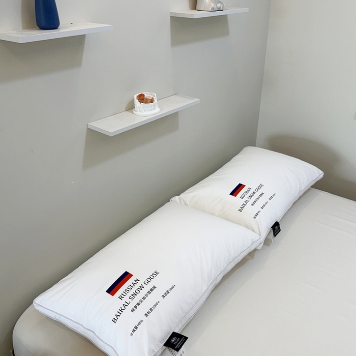 （总）华盛羽绒被壳2025新款俄罗斯羽绒枕助眠酒店枕羽毛枕芯