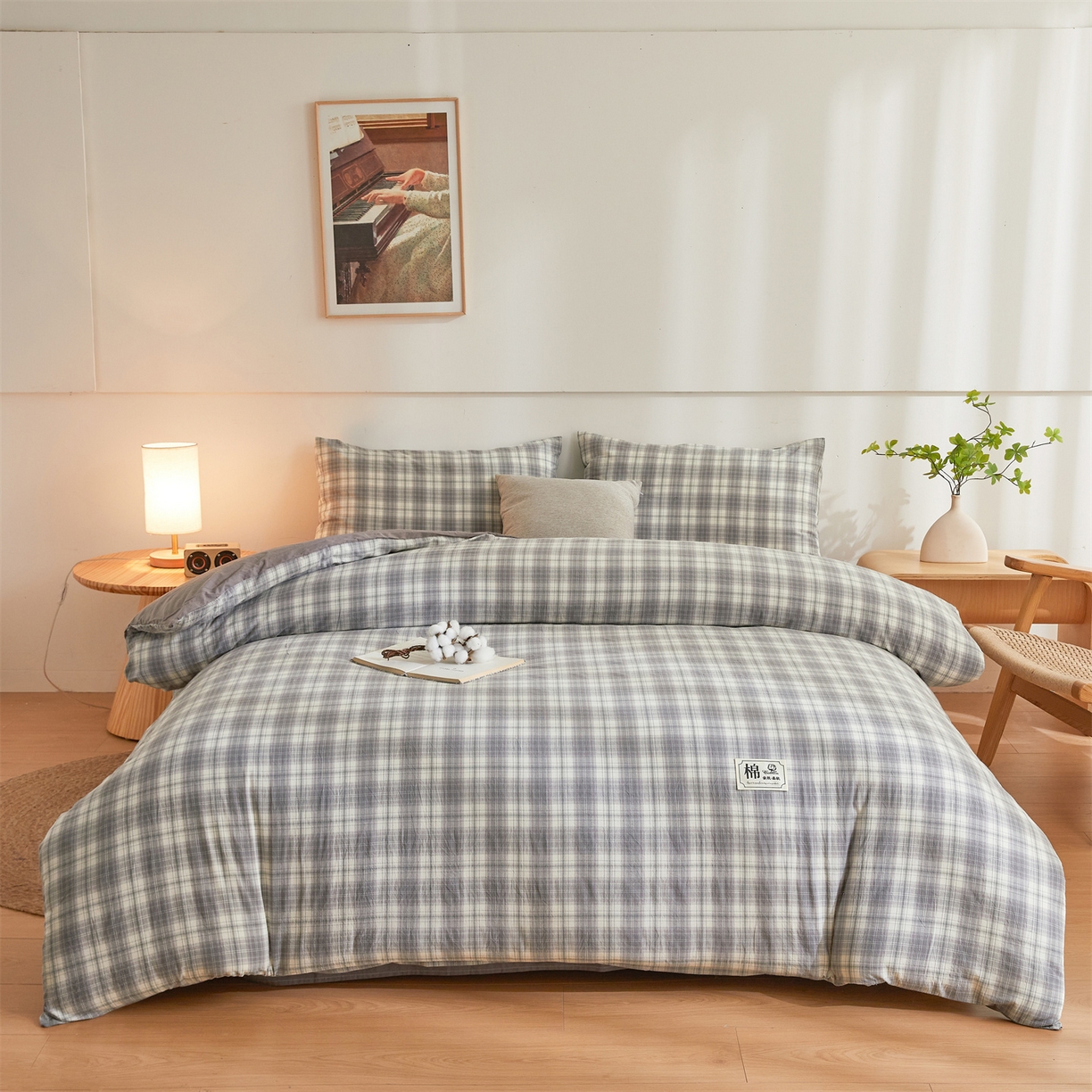 91家纺网 家纺一手货源 找家纺 晓时候 2025新款A类水洗棉可拆洗新疆棉花被冬被春秋被夏被四季被子被芯 简兮灰