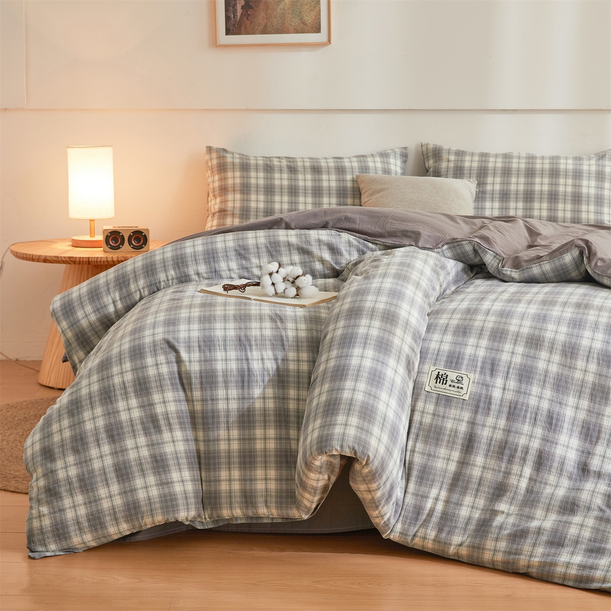 91家纺网 家纺一手货源 找家纺 晓时候 2025新款A类水洗棉可拆洗新疆棉花被冬被春秋被夏被四季被子被芯 简兮灰