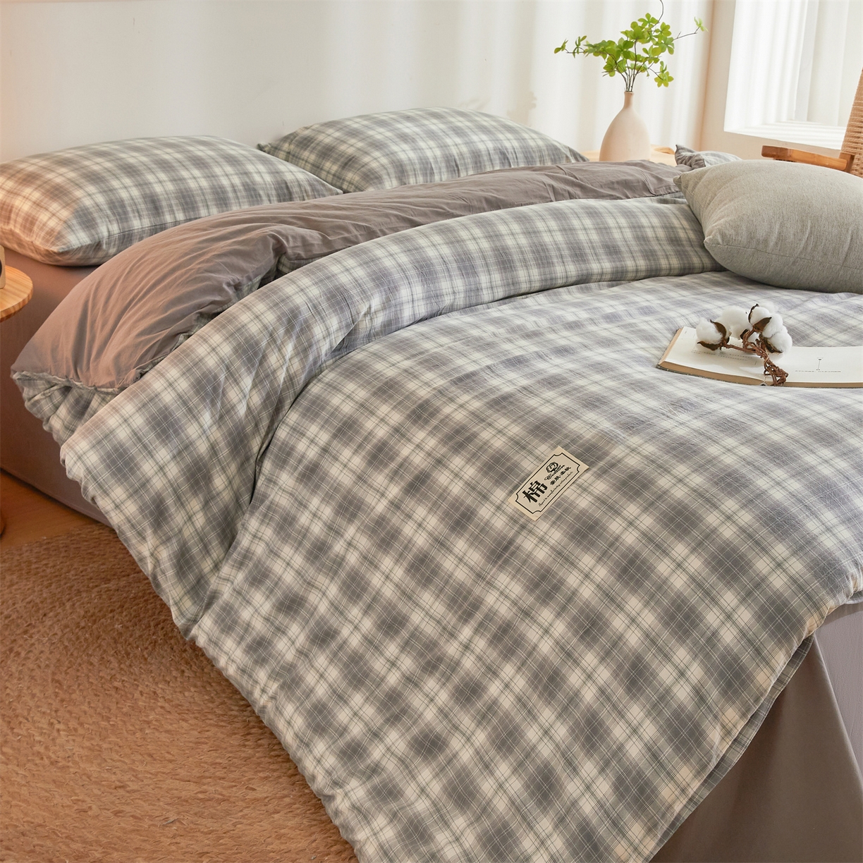 91家纺网 家纺一手货源 找家纺 晓时候 2025新款A类水洗棉可拆洗新疆棉花被冬被春秋被夏被四季被子被芯 简兮灰