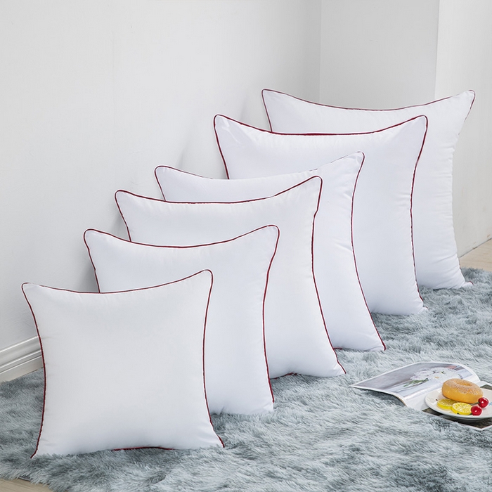 91家纺网 家纺一手货源 找家纺 新奇异 2025新款嵌条款抱枕芯靠垫芯枕头内胆（支持定制） 嵌条款高弹七D棉枕-白色