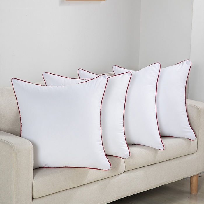 91家纺网 家纺一手货源 找家纺 新奇异 2025新款嵌条款抱枕芯靠垫芯枕头内胆（支持定制） 嵌条款高弹七D棉枕-白色