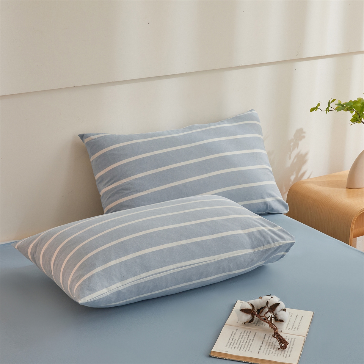 91家纺网 家纺一手货源 找家纺 晓时候 2025新款A类水洗棉可拆洗新疆棉花被冬被春秋被夏被四季被子被芯 蓝条纹