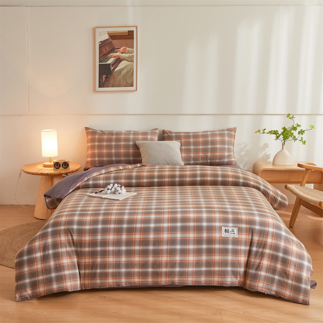 91家纺网 家纺一手货源 找家纺 晓时候 2025新款A类水洗棉可拆洗新疆棉花被冬被春秋被夏被四季被子被芯 洛卡灰