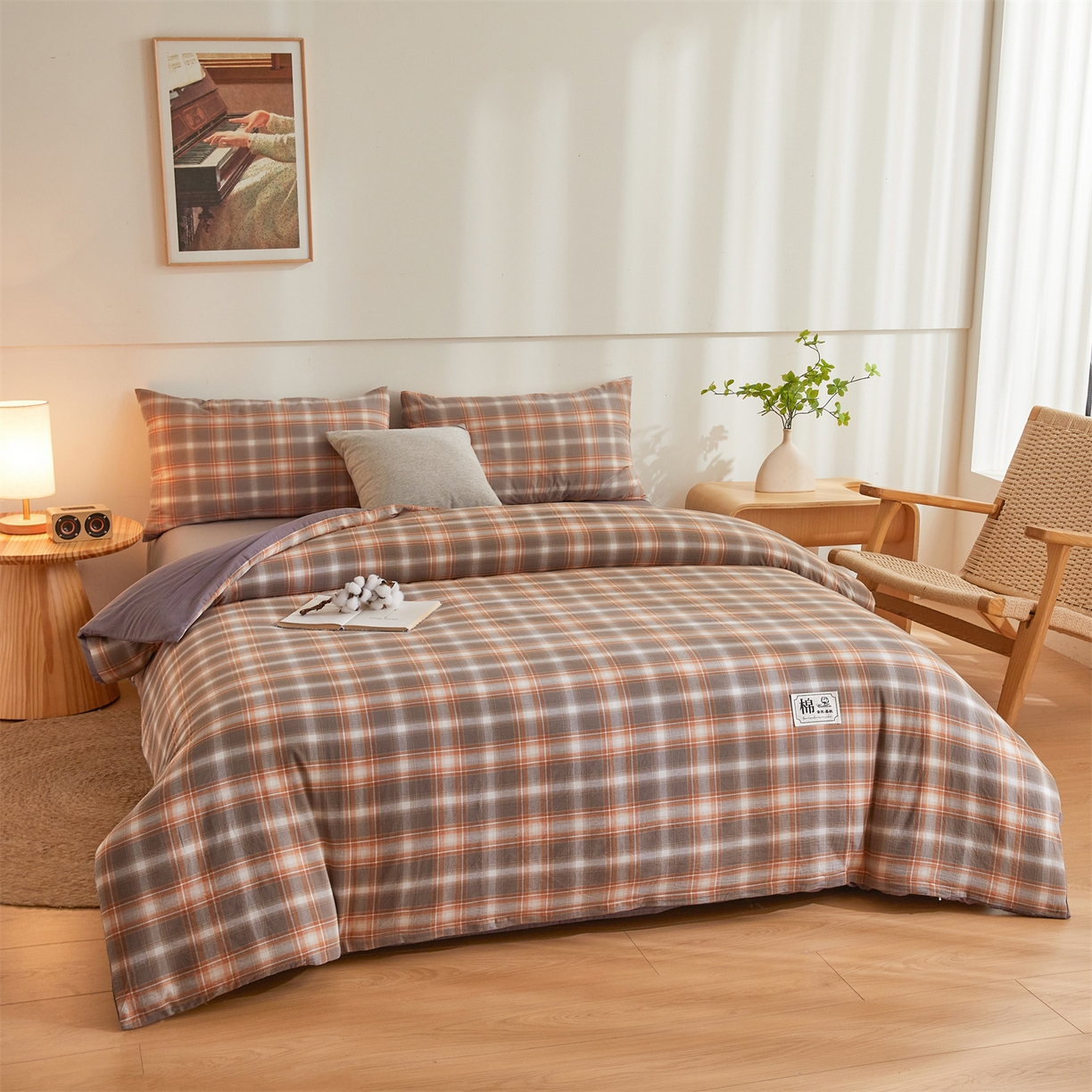 91家纺网 家纺一手货源 找家纺 晓时候 2025新款A类水洗棉可拆洗新疆棉花被冬被春秋被夏被四季被子被芯 洛卡灰