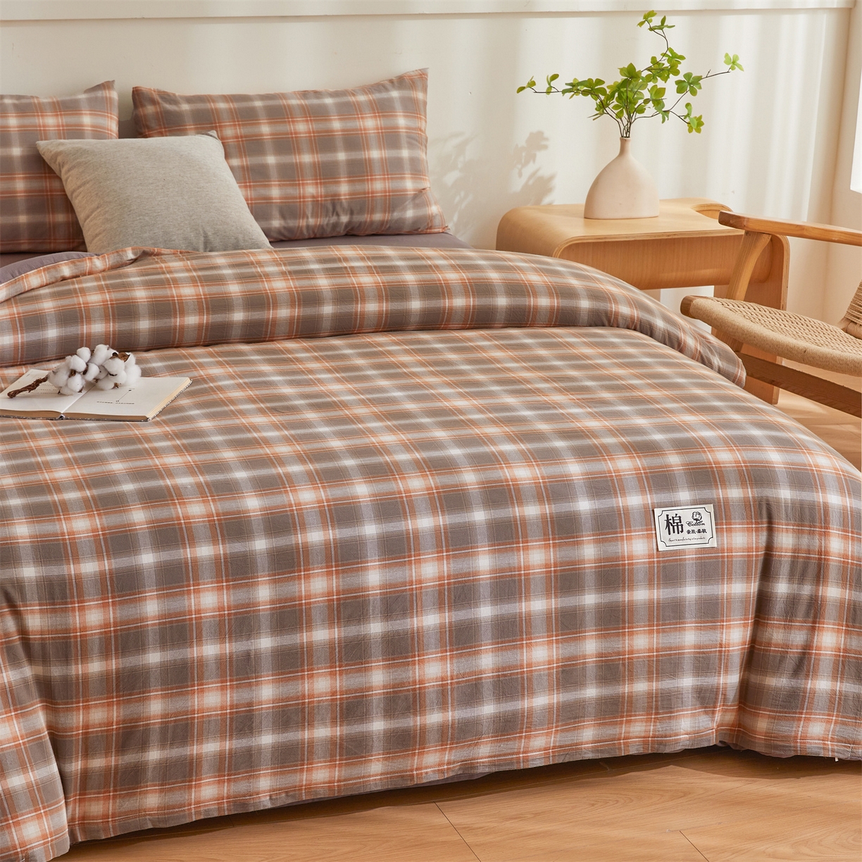 91家纺网 家纺一手货源 找家纺 晓时候 2025新款A类水洗棉可拆洗新疆棉花被冬被春秋被夏被四季被子被芯 洛卡灰