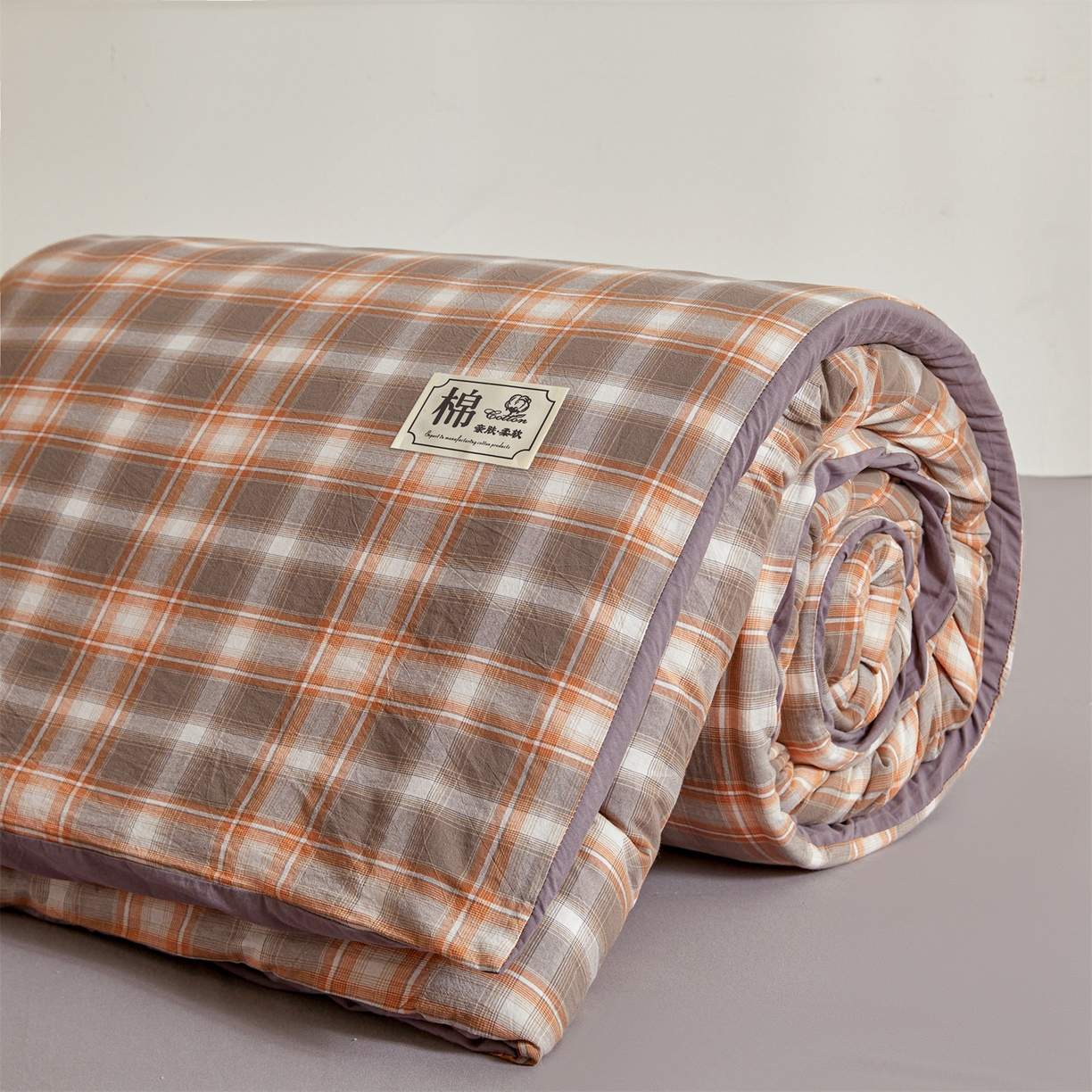 91家纺网 家纺一手货源 找家纺 晓时候 2025新款A类水洗棉可拆洗新疆棉花被冬被春秋被夏被四季被子被芯 洛卡灰