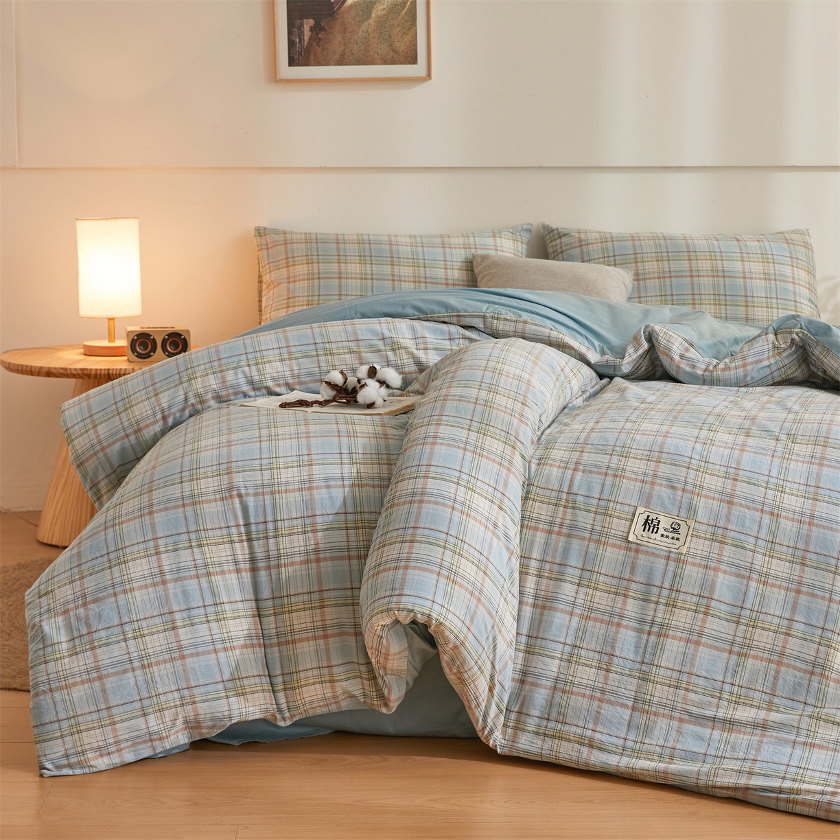 91家纺网 家纺一手货源 找家纺 晓时候 2025新款A类水洗棉可拆洗新疆棉花被冬被春秋被夏被四季被子被芯 米兰格