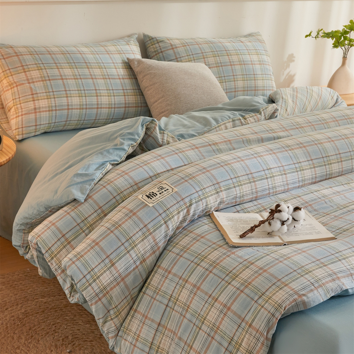 91家纺网 家纺一手货源 找家纺 晓时候 2025新款A类水洗棉可拆洗新疆棉花被冬被春秋被夏被四季被子被芯 米兰格