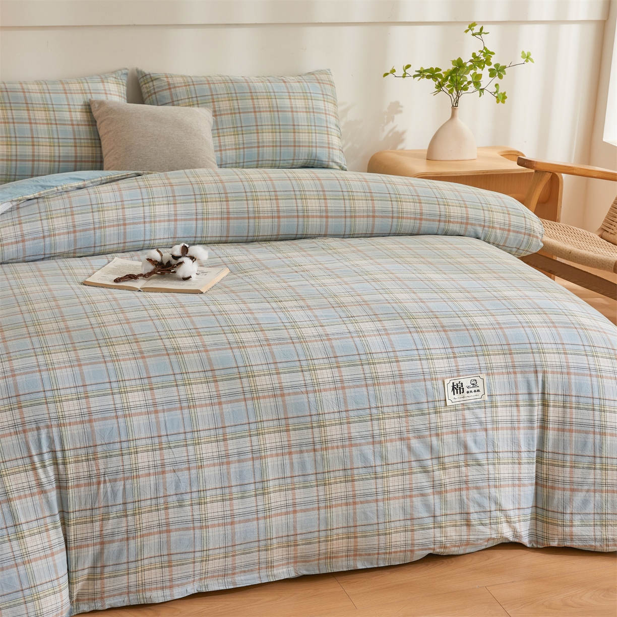 91家纺网 家纺一手货源 找家纺 晓时候 2025新款A类水洗棉可拆洗新疆棉花被冬被春秋被夏被四季被子被芯 米兰格