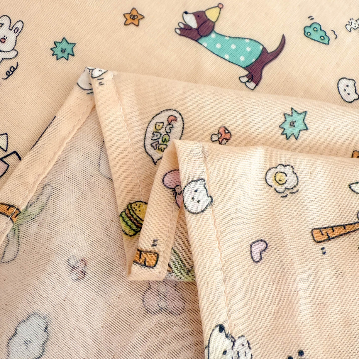 91家纺网 家纺一手货源 找家纺 沐辰 2025新款A类全棉纯棉双层纱单品床单床单单件单床单 夏日沙滩