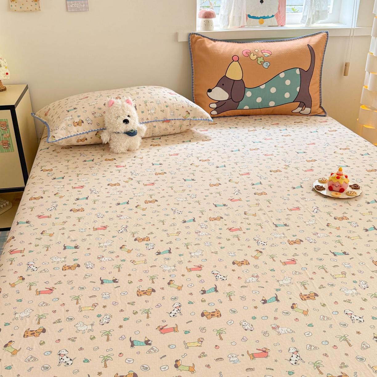 91家纺网 家纺一手货源 找家纺 沐辰 2025新款A类全棉纯棉双层纱单品床单床单单件单床单 夏日沙滩