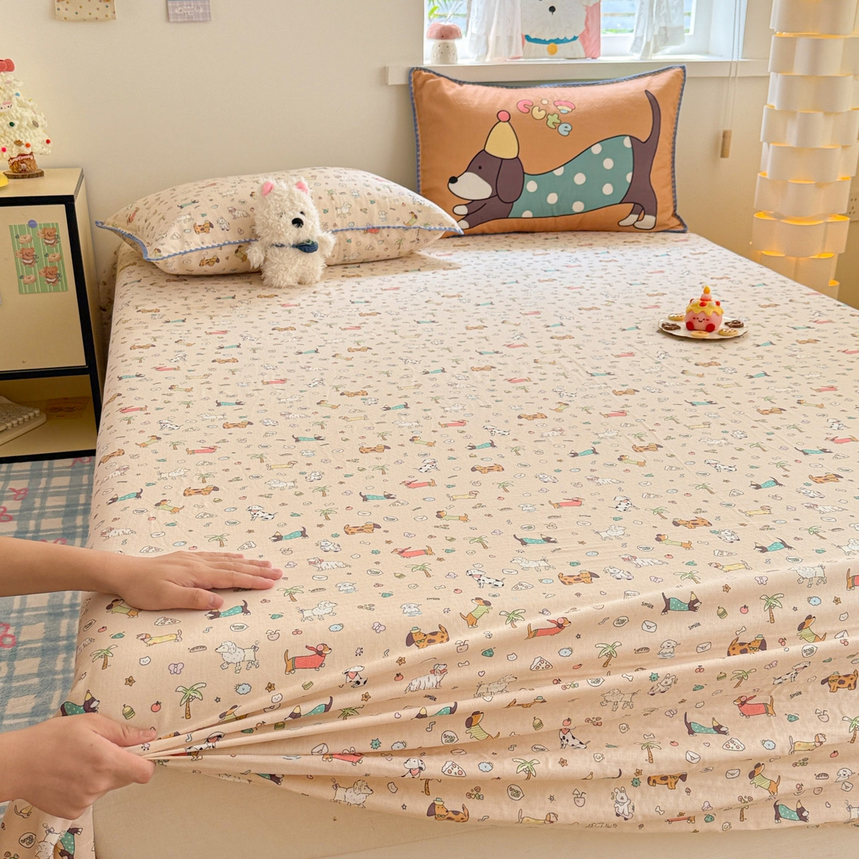 91家纺网 家纺一手货源 找家纺 沐辰 2025新款A类全棉纯棉双层纱单品床单床单单件单床单 夏日沙滩