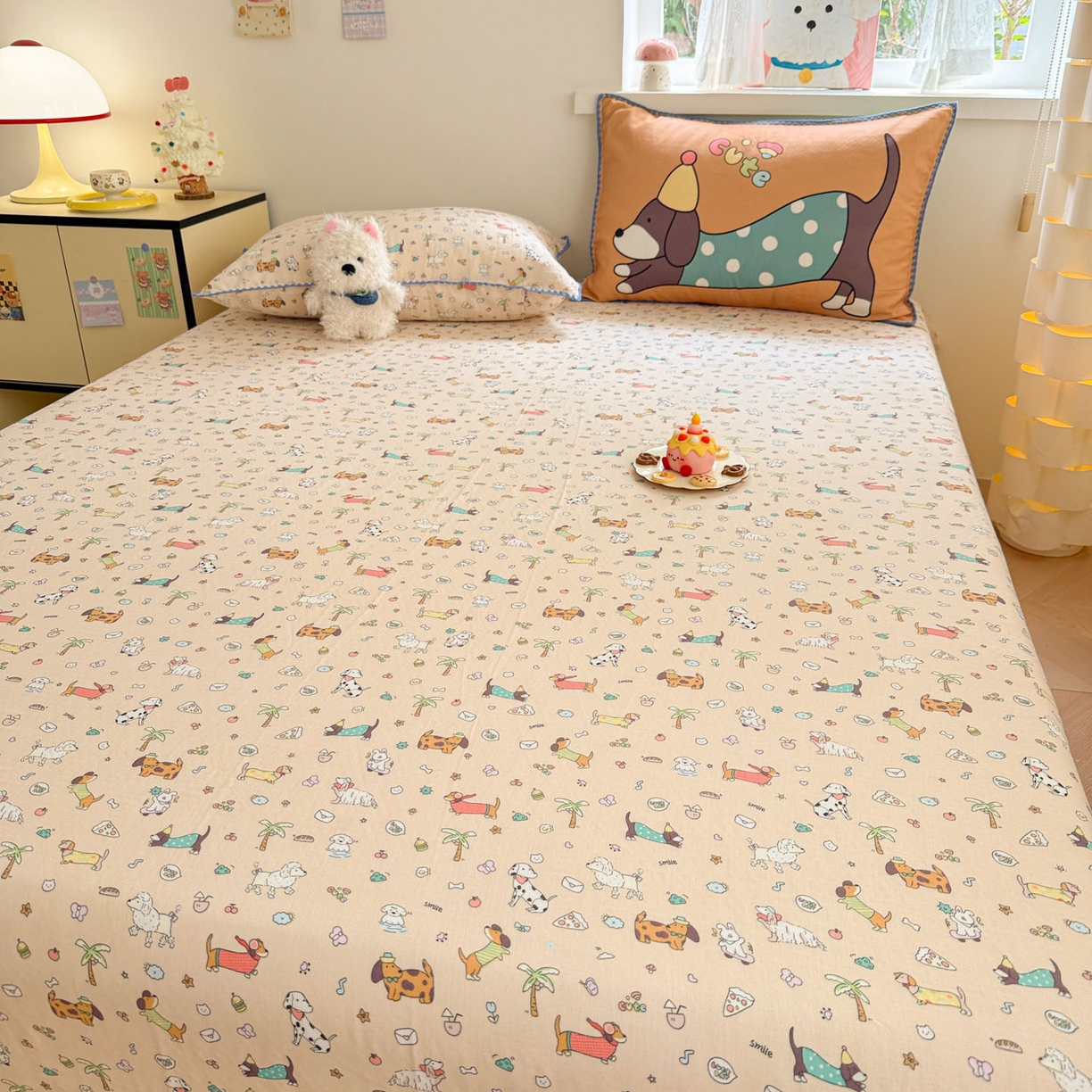 91家纺网 家纺一手货源 找家纺 沐辰 2025新款A类全棉纯棉双层纱单品床单床单单件单床单 夏日沙滩