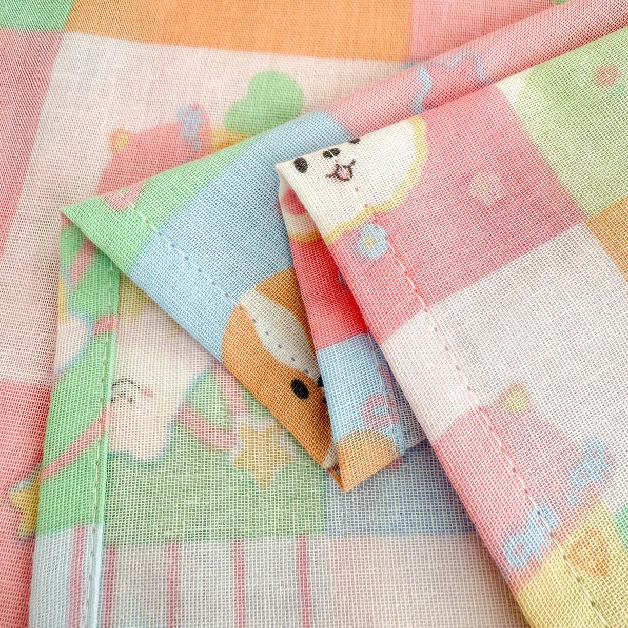 91家纺网 家纺一手货源 找家纺 沐辰 2025新款A类全棉纯棉双层纱单品床单床单单件单床单 格子狗狗