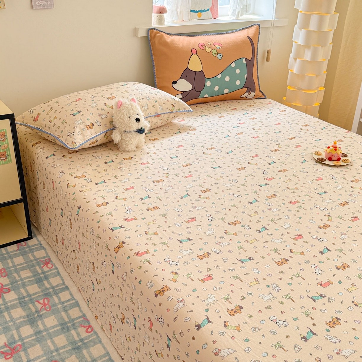 91家纺网 家纺一手货源 找家纺 沐辰 2025新款A类全棉纯棉双层纱单品床单床单单件单床单 夏日沙滩