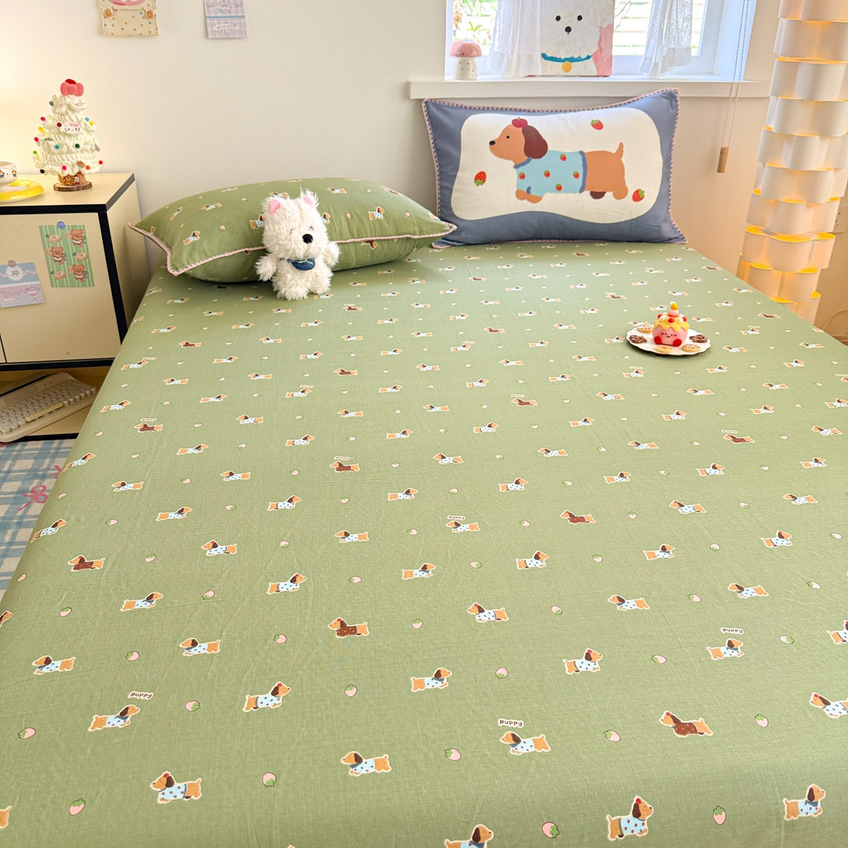 91家纺网 家纺一手货源 找家纺 沐辰 2025新款A类全棉纯棉双层纱单品床单床单单件单床单 衬衫狗狗