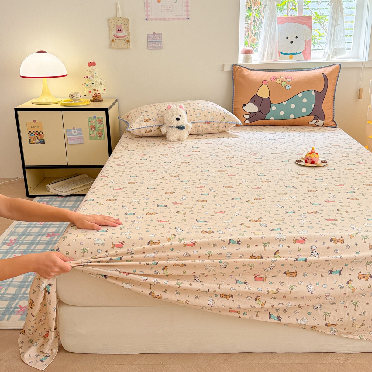 91家纺网 家纺一手货源 找家纺 沐辰 2025新款A类全棉纯棉双层纱单品床单床单单件单床单 夏日沙滩