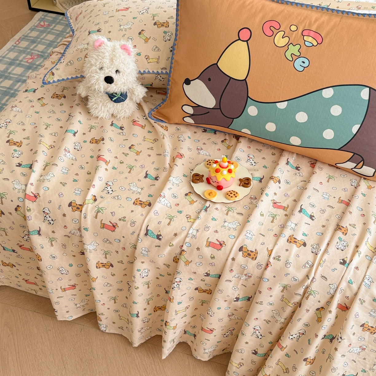 91家纺网 家纺一手货源 找家纺 沐辰 2025新款A类全棉纯棉双层纱单品床单床单单件单床单 夏日沙滩