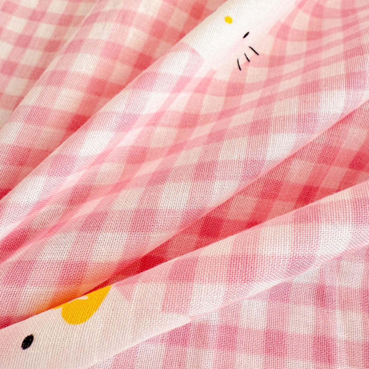 91家纺网 家纺一手货源 找家纺 沐辰 2025新款A类全棉纯棉双层纱单品床单床单单件单床单 蓝色小猫