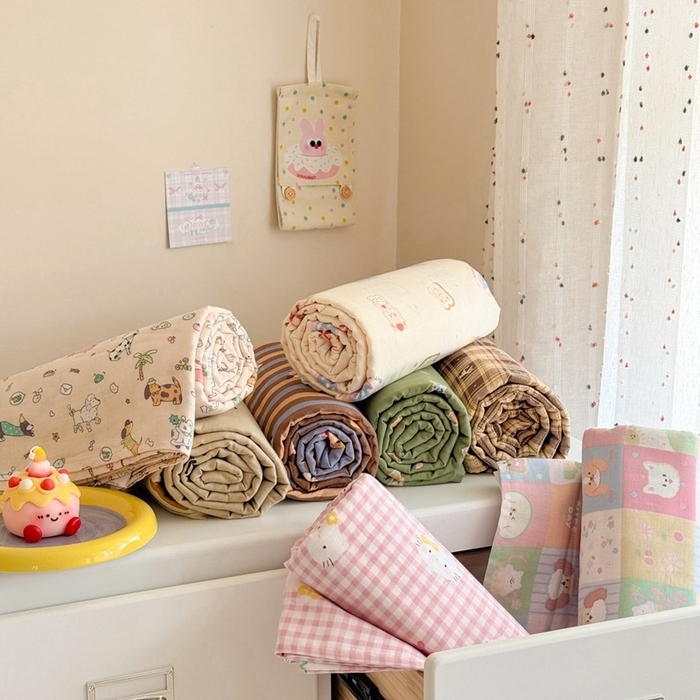 91家纺网 家纺一手货源 找家纺 沐辰 2025新款A类全棉纯棉双层纱单品床单床单单件单床单 组合图仅供展示