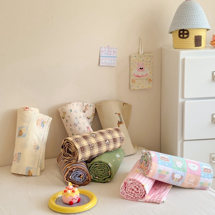 91家纺网 家纺一手货源 找家纺 沐辰 2025新款A类全棉纯棉双层纱单品床单床单单件单床单 组合图仅供展示