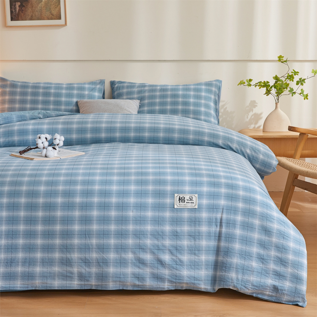 91家纺网 家纺一手货源 找家纺 晓时候 2025新款A类水洗棉可拆洗新疆棉花被冬被春秋被夏被四季被子被芯 森蓝格