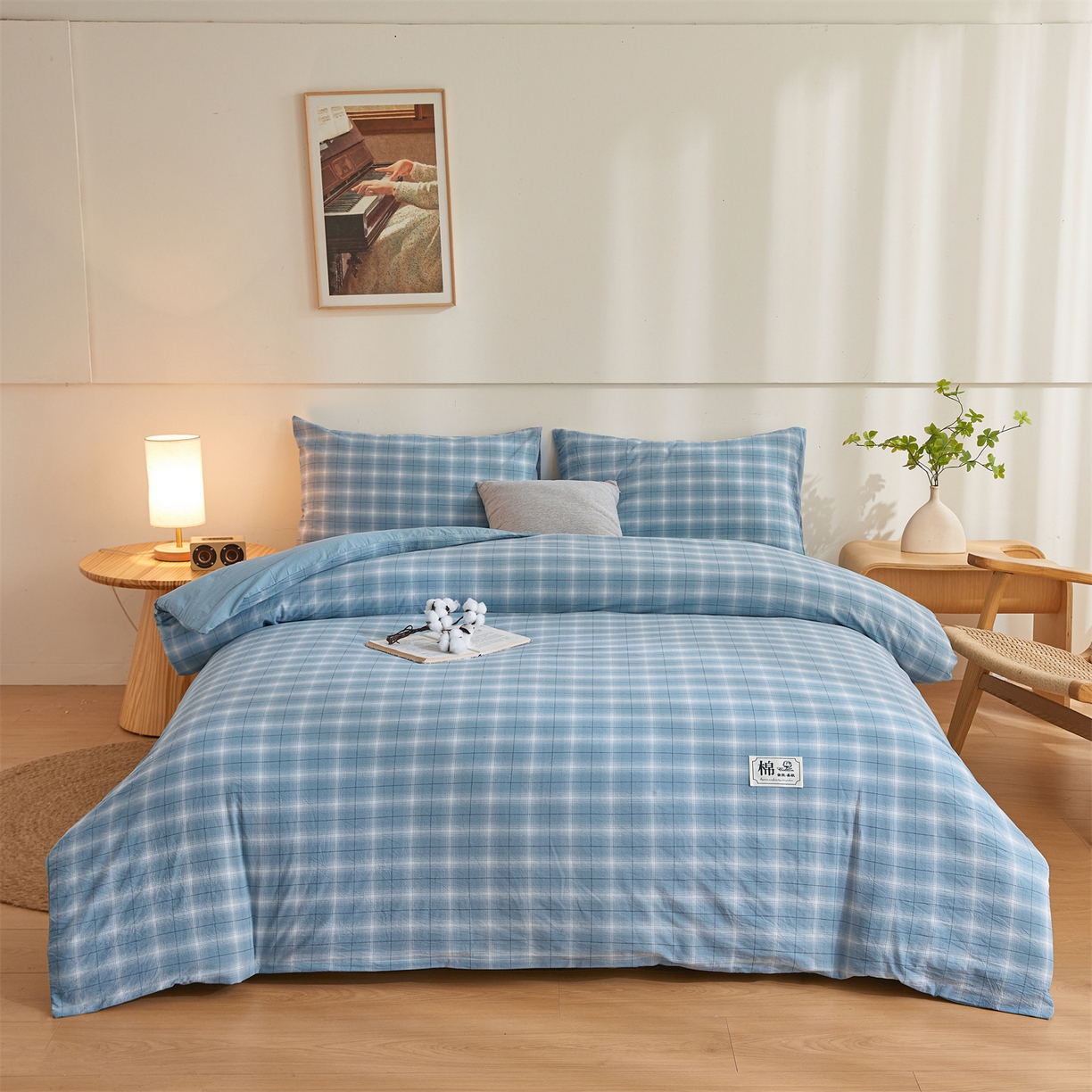 91家纺网 家纺一手货源 找家纺 晓时候 2025新款A类水洗棉可拆洗新疆棉花被冬被春秋被夏被四季被子被芯 森蓝格