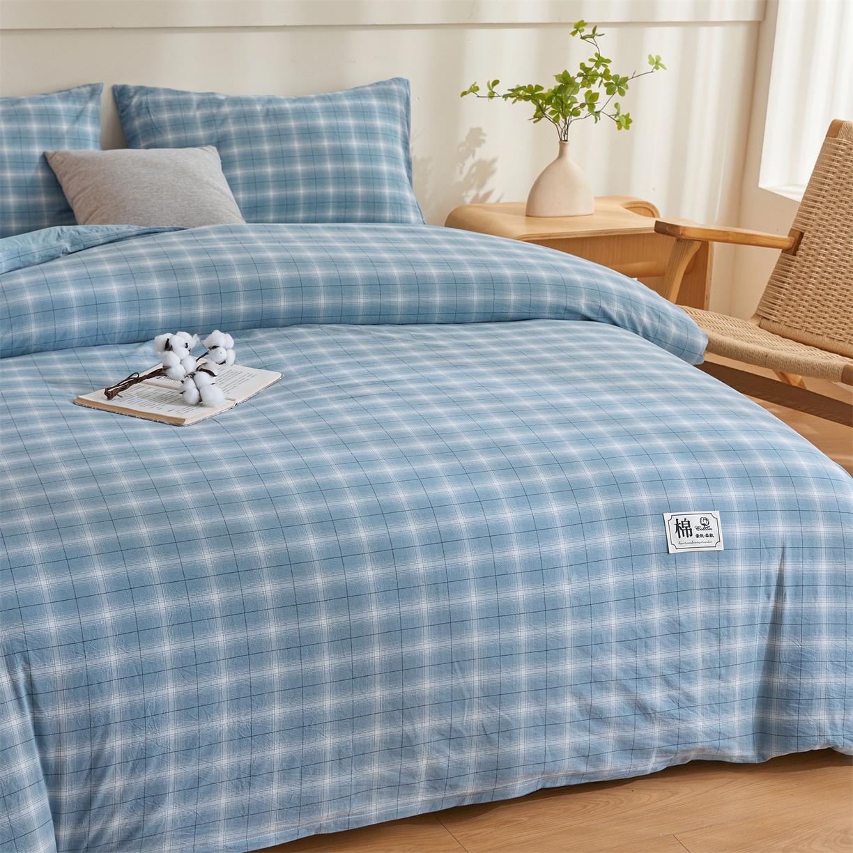 91家纺网 家纺一手货源 找家纺 晓时候 2025新款A类水洗棉可拆洗新疆棉花被冬被春秋被夏被四季被子被芯 森蓝格