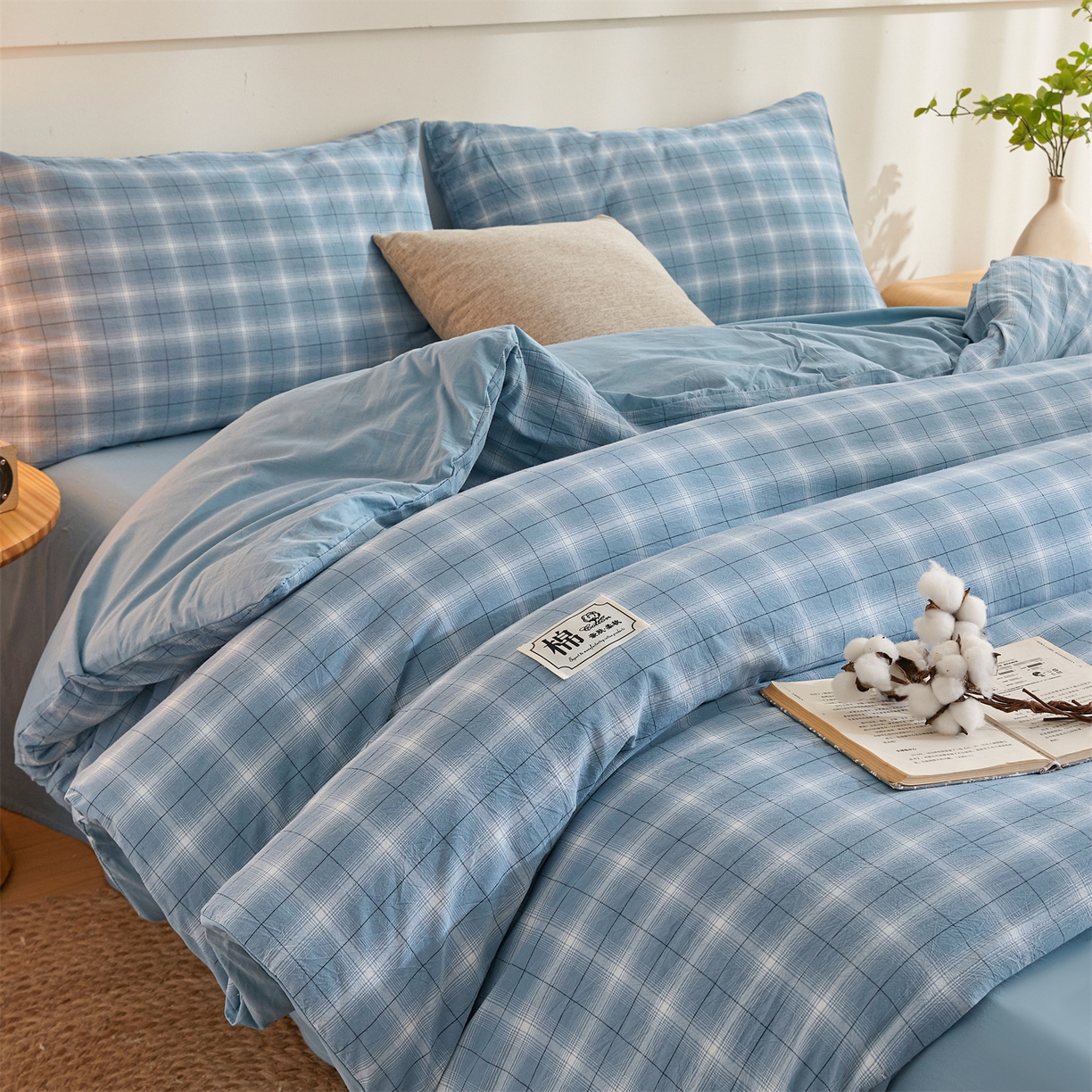 91家纺网 家纺一手货源 找家纺 晓时候 2025新款A类水洗棉可拆洗新疆棉花被冬被春秋被夏被四季被子被芯 森蓝格