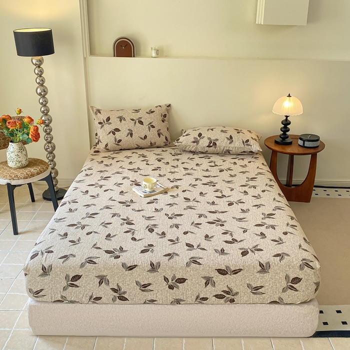 91家纺网 家纺一手货源 找家纺 康纳利 2025新款加厚亚麻皱皱纱床笠单床笠床笠单品 春晓