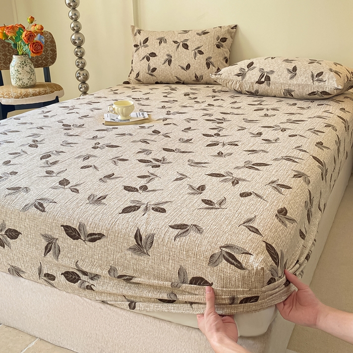 91家纺网 家纺一手货源 找家纺 康纳利 2025新款加厚亚麻皱皱纱床笠单床笠床笠单品 春晓