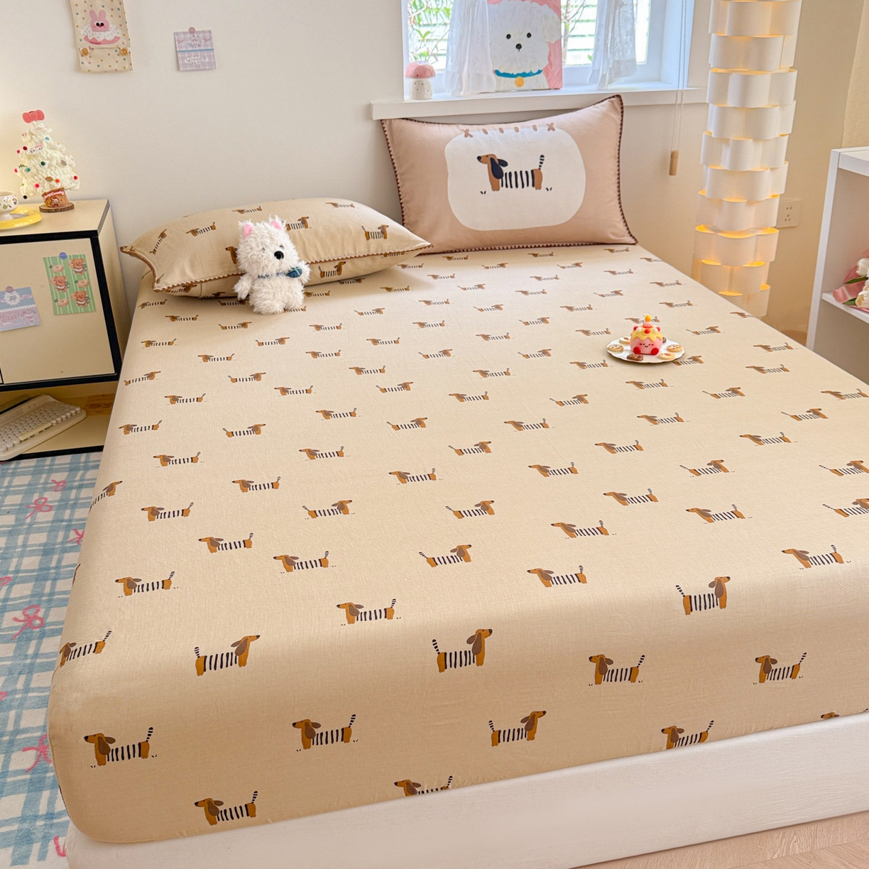 91家纺网 家纺一手货源 找家纺 （总）沐辰 2025新款A类全棉纯棉双层纱单品床笠床笠单件单床笠