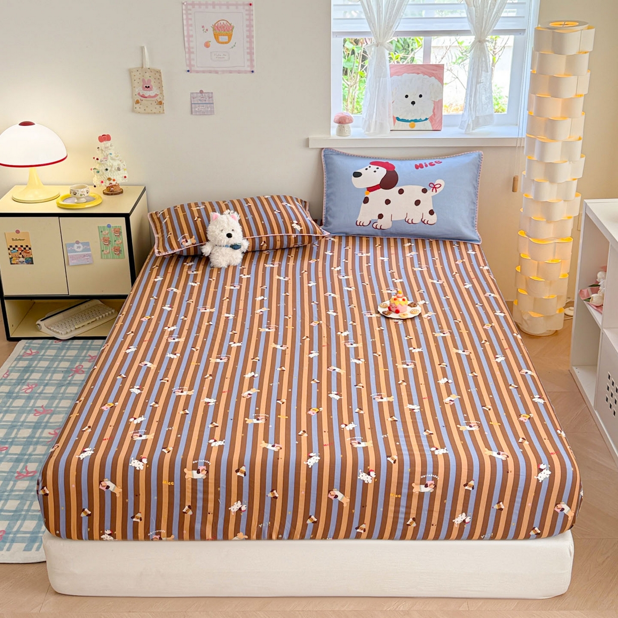 91家纺网 家纺一手货源 找家纺 （总）沐辰 2025新款A类全棉纯棉双层纱单品床笠床笠单件单床笠