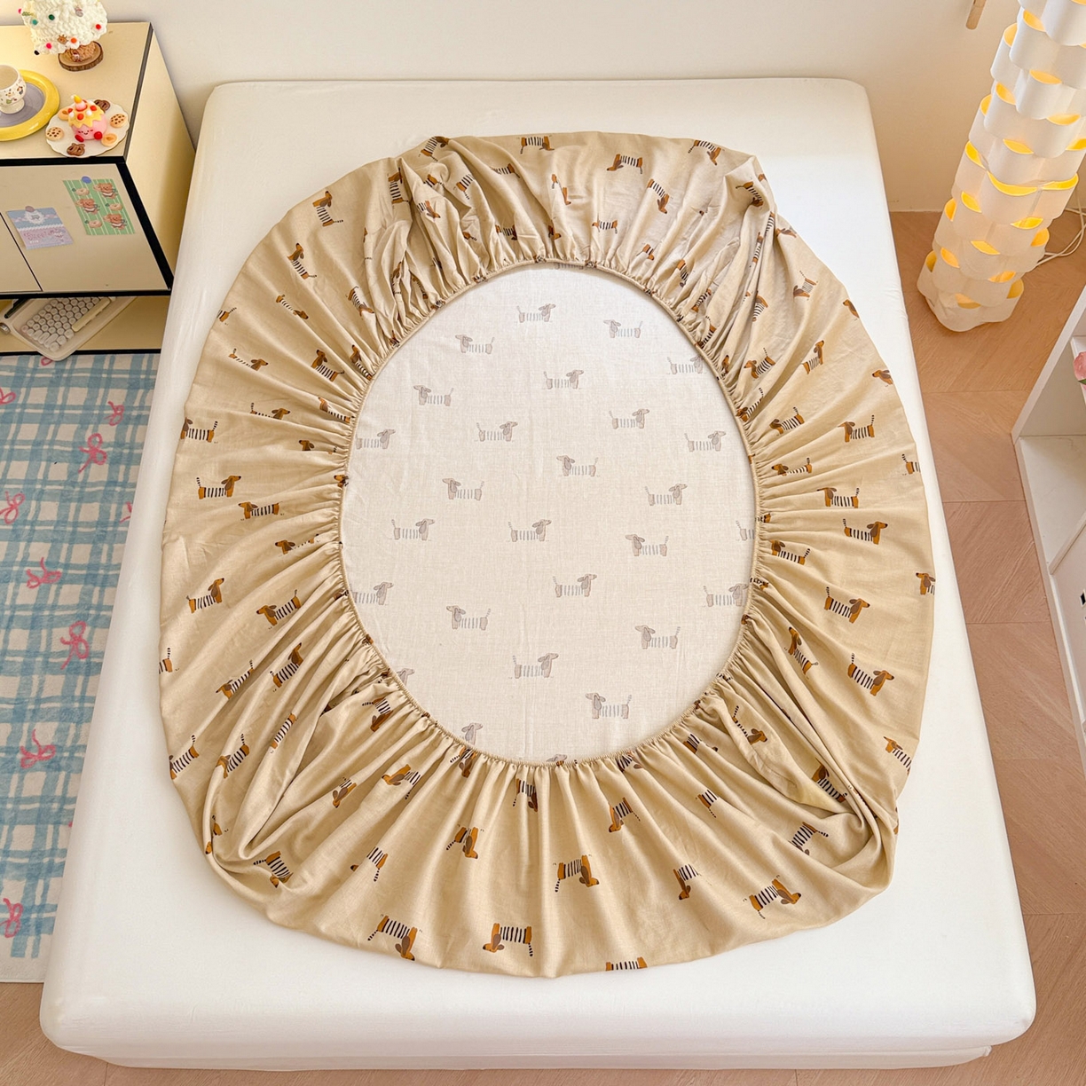 91家纺网 家纺一手货源 找家纺 （总）沐辰 2025新款A类全棉纯棉双层纱单品床笠床笠单件单床笠