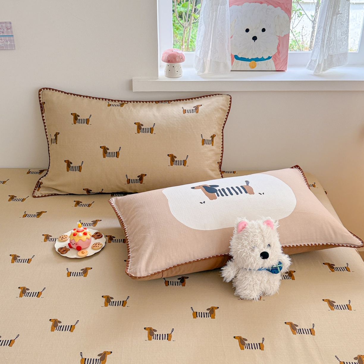 91家纺网 家纺一手货源 找家纺 （总）沐辰 2025新款A类全棉纯棉双层纱单品床笠床笠单件单床笠