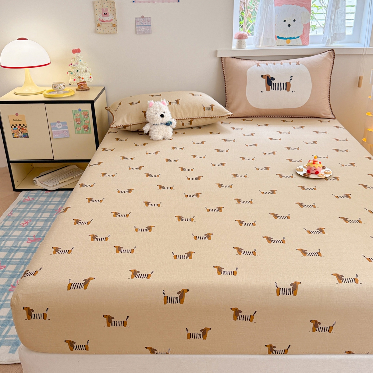 91家纺网 家纺一手货源 找家纺 （总）沐辰 2025新款A类全棉纯棉双层纱单品床笠床笠单件单床笠