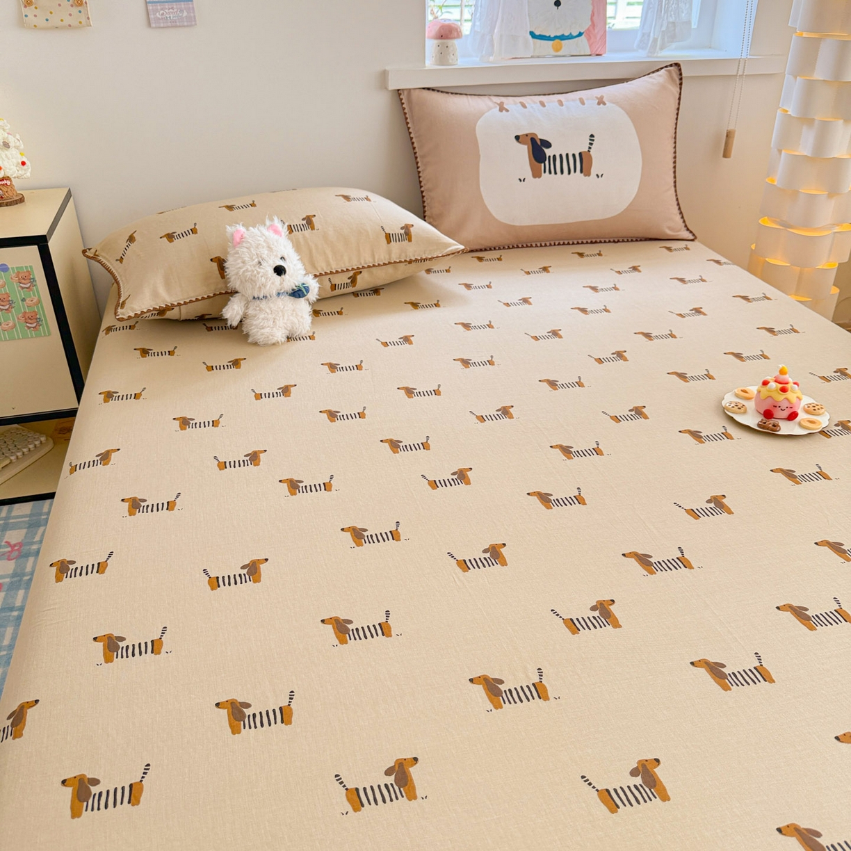 91家纺网 家纺一手货源 找家纺 （总）沐辰 2025新款A类全棉纯棉双层纱单品床笠床笠单件单床笠