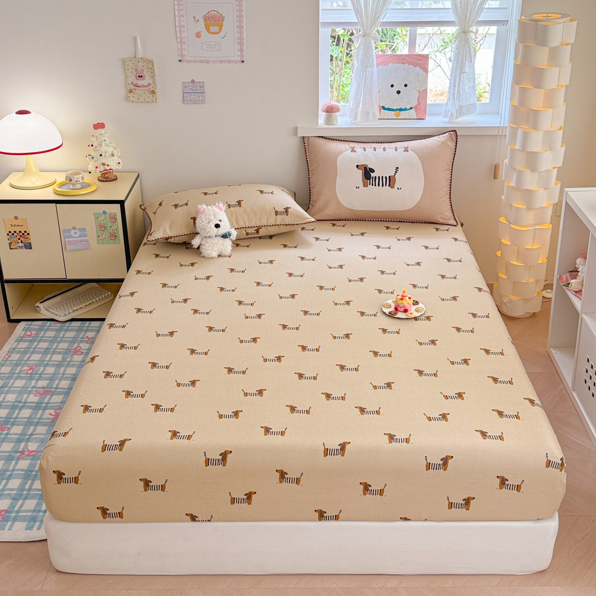 91家纺网 家纺一手货源 找家纺 （总）沐辰 2025新款A类全棉纯棉双层纱单品床笠床笠单件单床笠