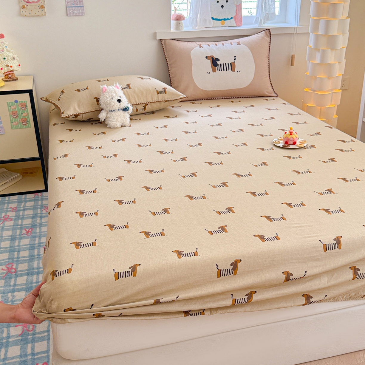 91家纺网 家纺一手货源 找家纺 （总）沐辰 2025新款A类全棉纯棉双层纱单品床笠床笠单件单床笠