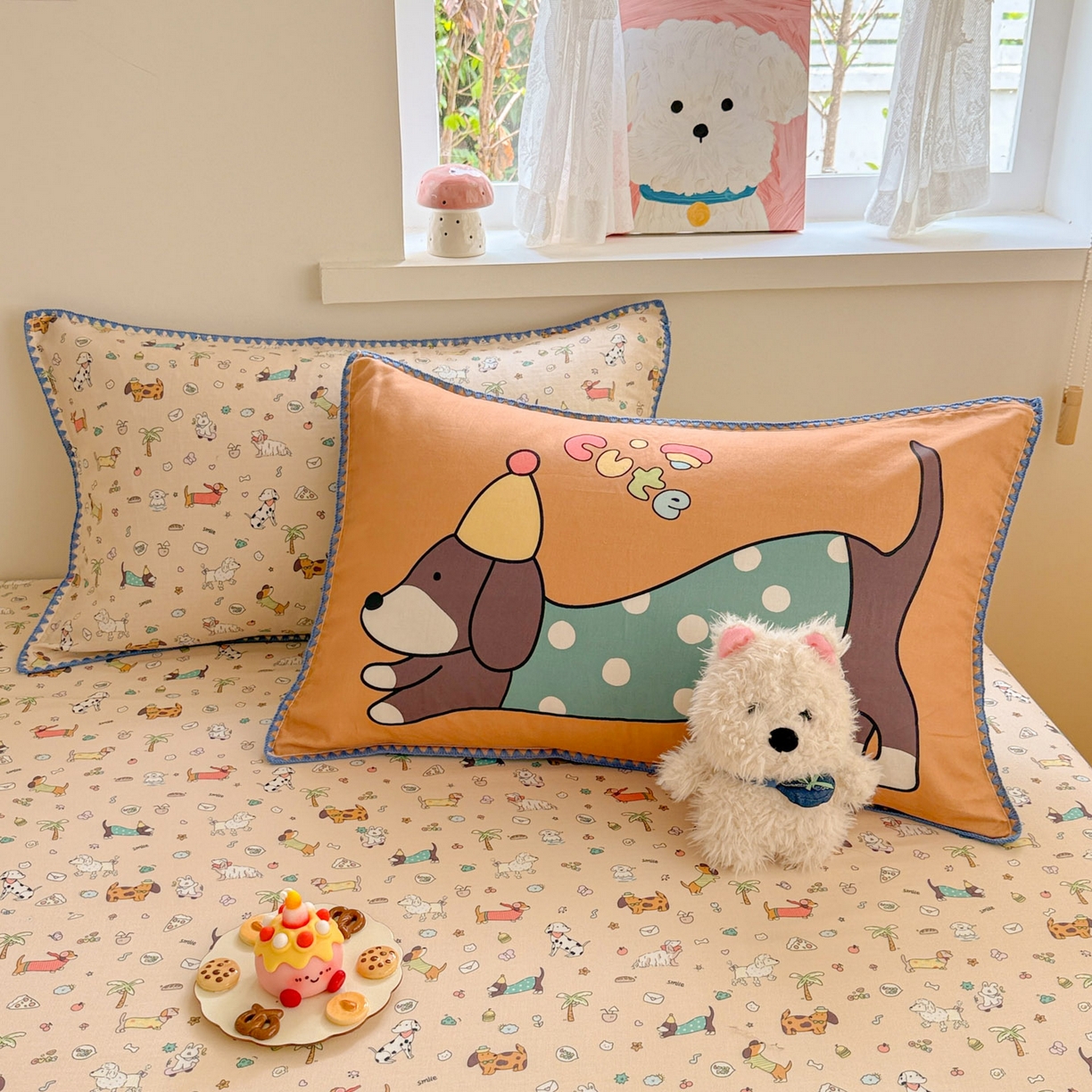 91家纺网 家纺一手货源 找家纺 沐辰 2025新款A类全棉纯棉双层纱单品床笠床笠单件单床笠 夏日沙滩